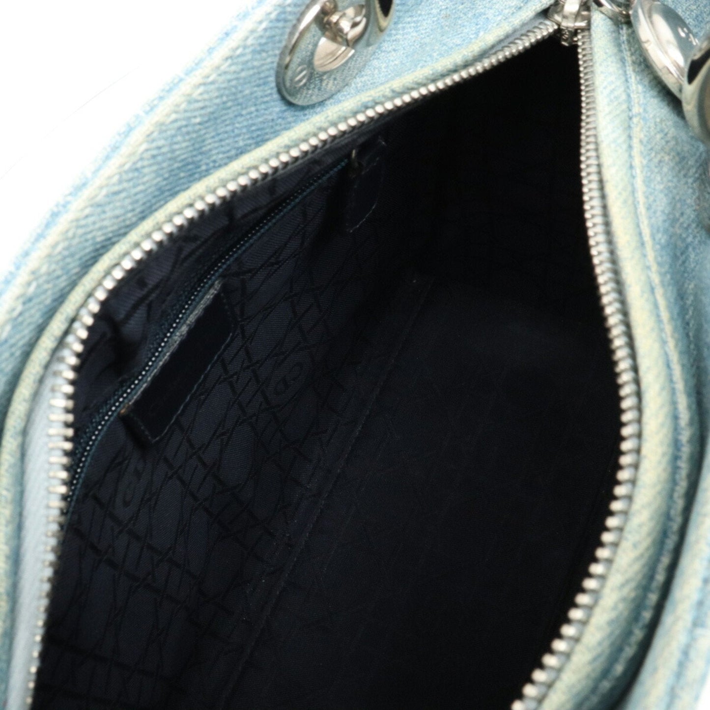 Christian Dior Clear Light Blue Denim Plastic Handbag Shoulder Bag ()