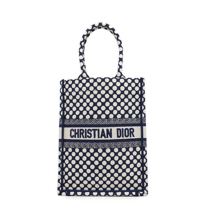 Christian Dior Navy White Canvas Handbag Canvas