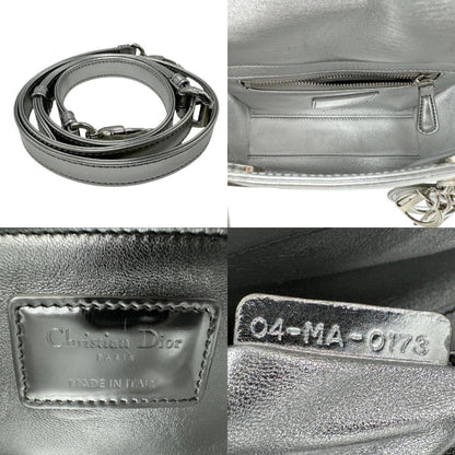 Christian Dior Silver Leather Handbag Shoulder Bag Style 3