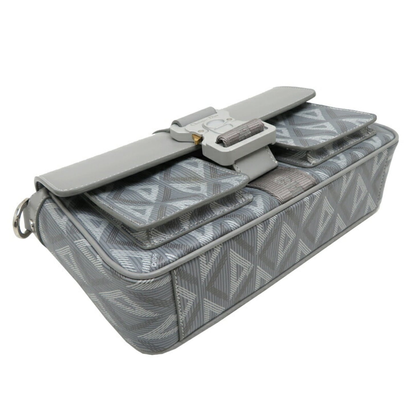 Christian Dior Gray Leather Shoulder Bag Style 3