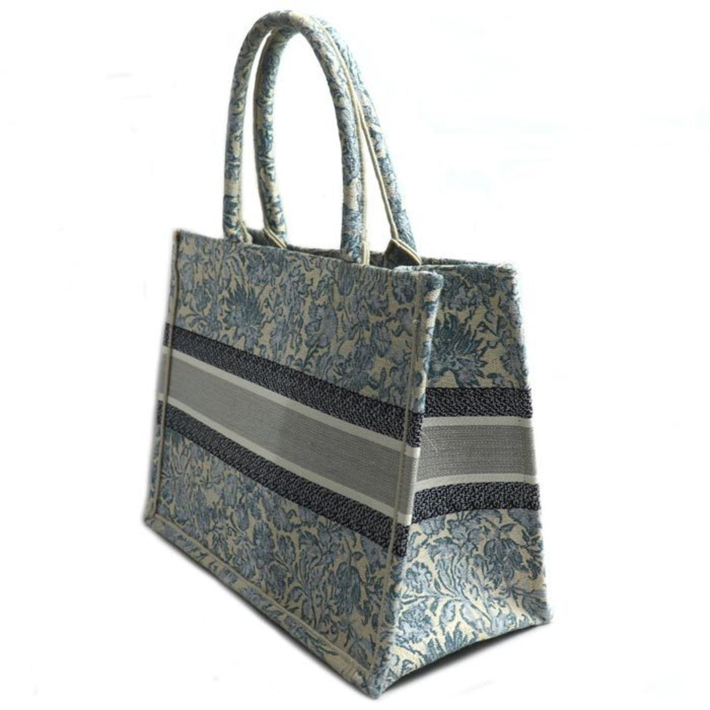 Christian Dior Blue Multi-Color Canvas Tote Bag