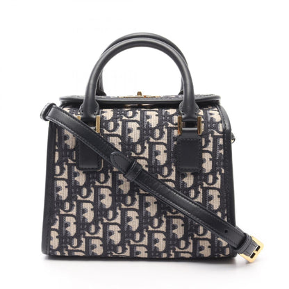 Christian Dior Beige Navy Canvas Tote Bag Canvas