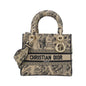 Christian Dior Beige Black Canvas Handbag Canvas