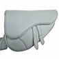 Christian Dior Light Gray Leather Saddle Bag Sling Bag