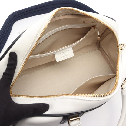 Christian Dior Black White Leather Handbag Leather