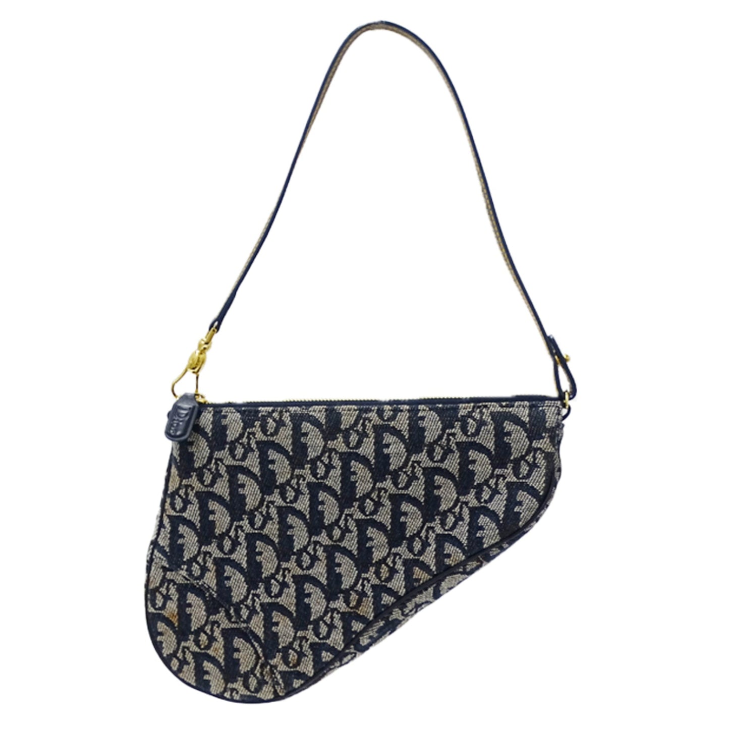 Christian Dior Blue Jacquard Shoulder Bag Jacquard