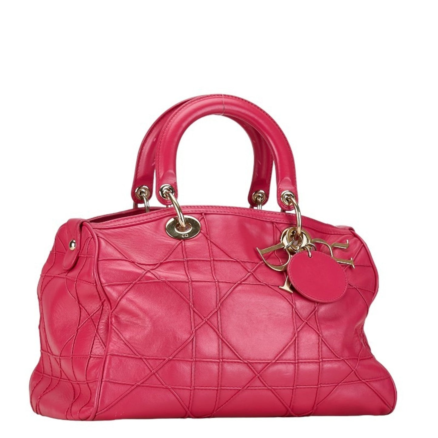 Christian Dior Pink Leather Handbag Shoulder Bag Style 6