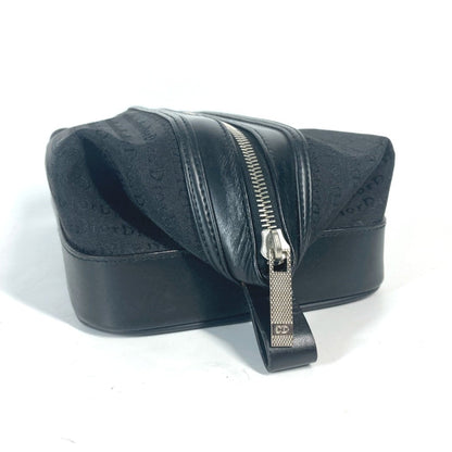 Christian Dior Black Canvas Leather Pouch
