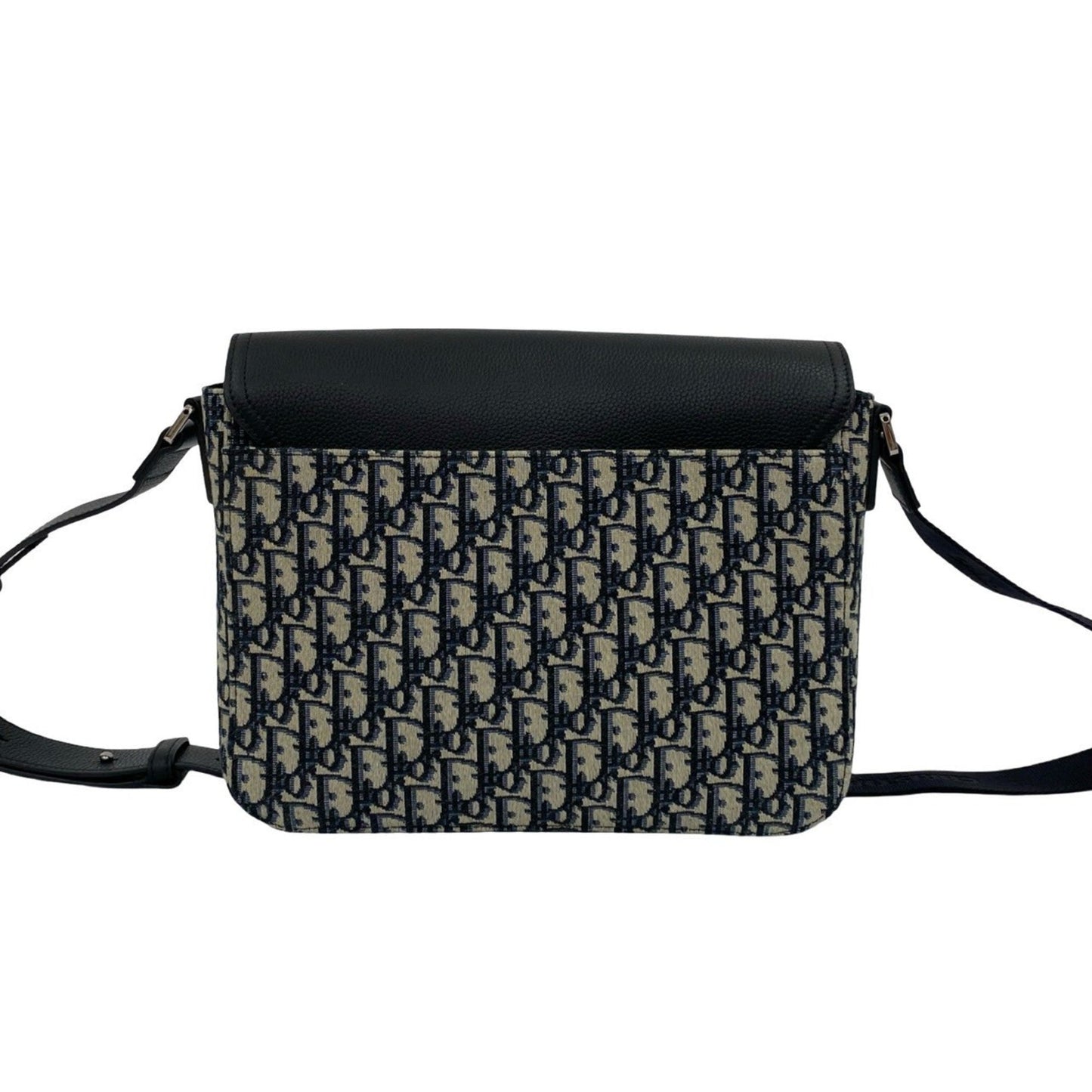 Christian Dior Black Canvas Leather Messenger Bag Shoulder Bag Leather