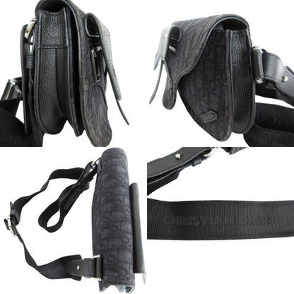 Christian Dior Black Canvas Leather Sling Bag