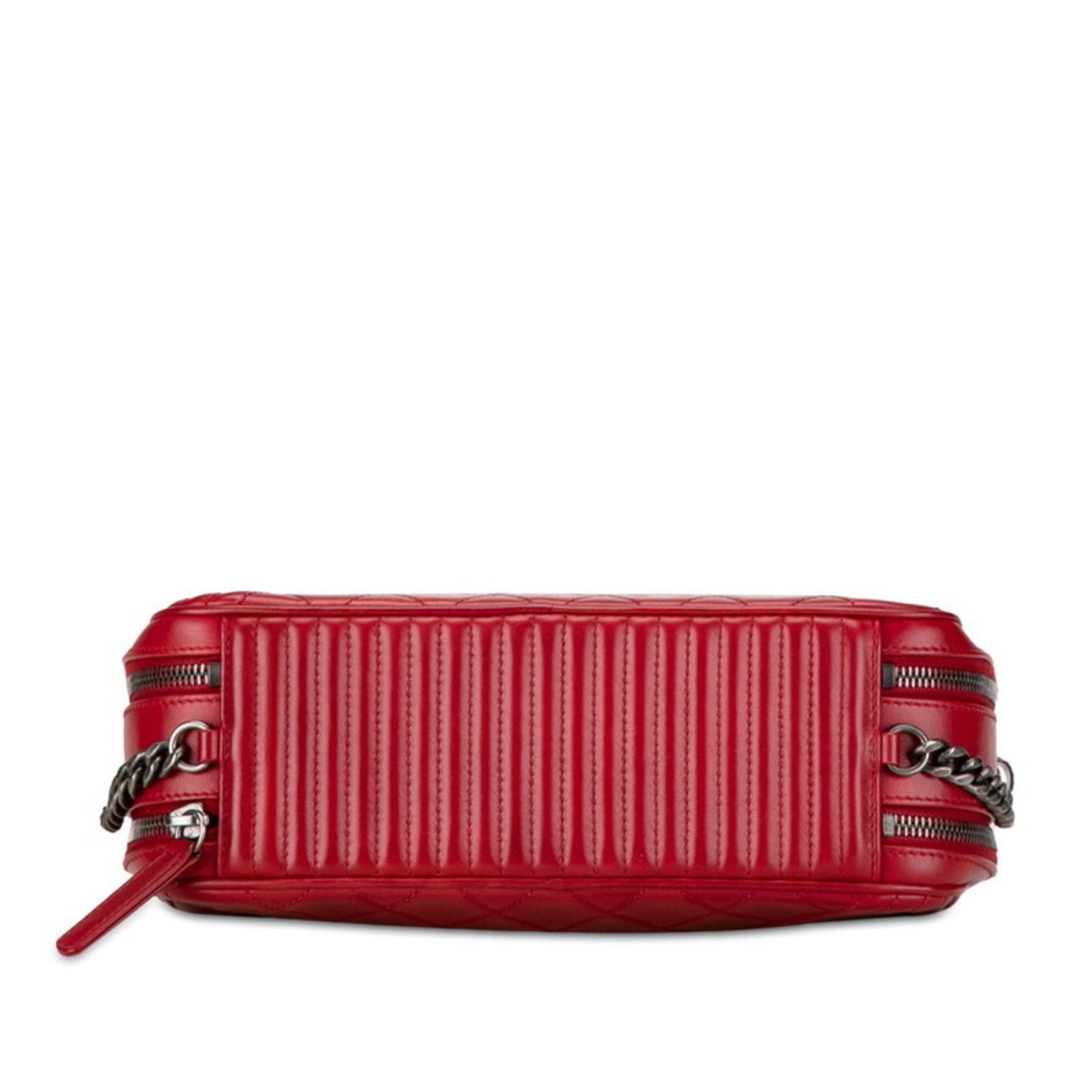 Chanel Boy Coco Mark Chain Shoulder Bag Camera Red Leather Women's Chanel