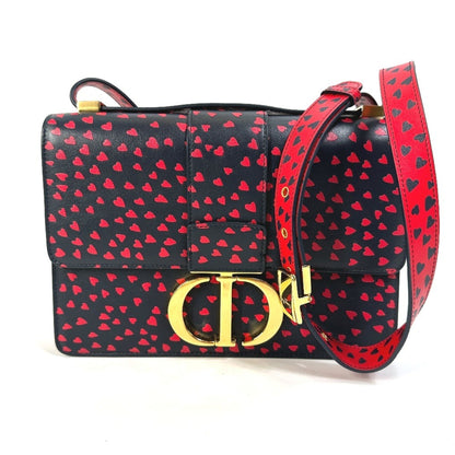 Christian Dior Black Red Color Leather Shoulder Bag
