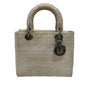 Christian Dior Lady Dior White Canvas Handbag