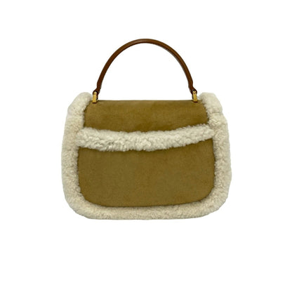 Christian Dior Beige White Leather Handbag Shoulder Bag