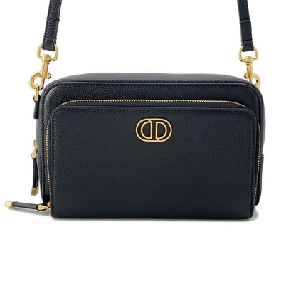 Christian Dior Black Leather Shoulder Bag Style 25