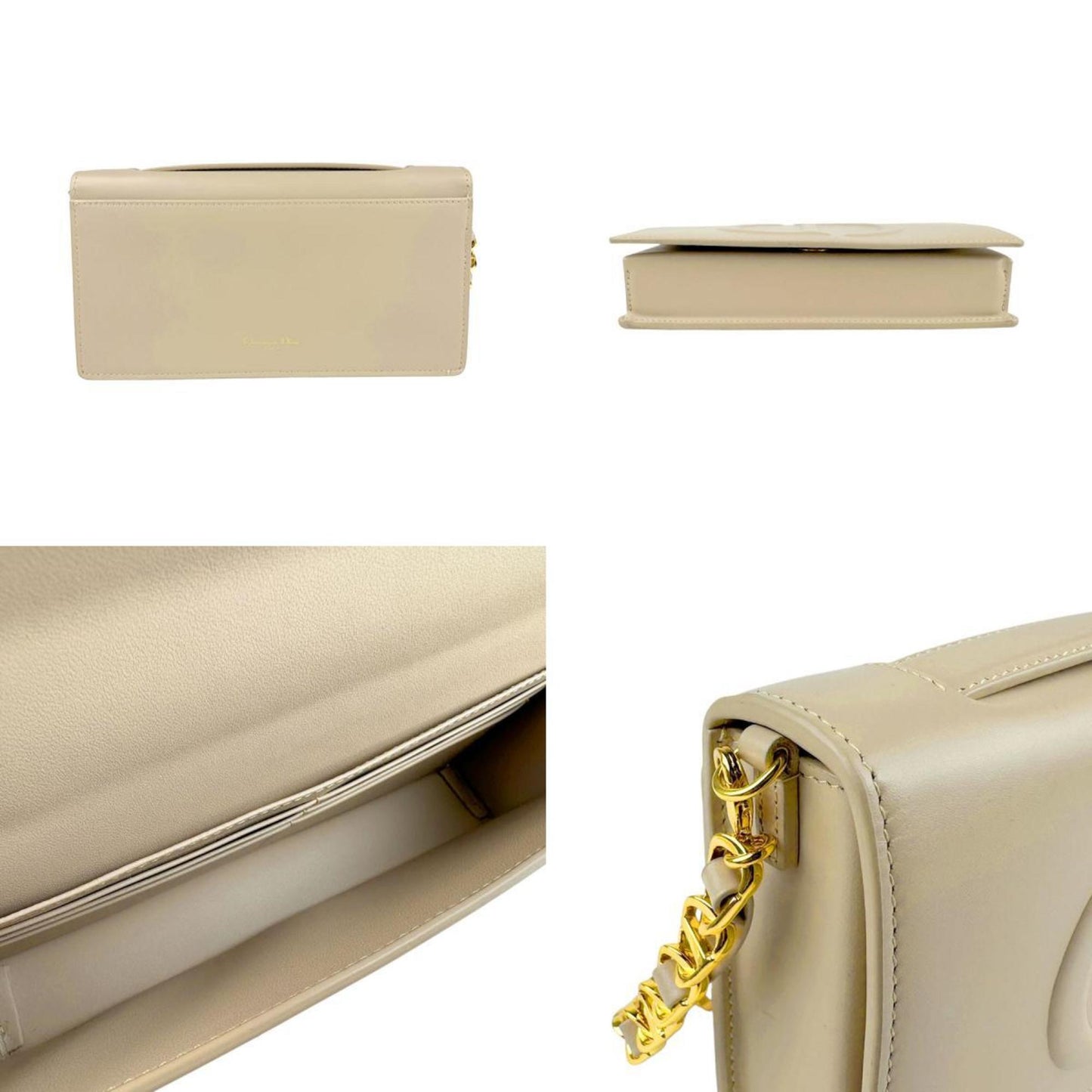 Christian Dior Beige Leather Shoulder Bag Leather