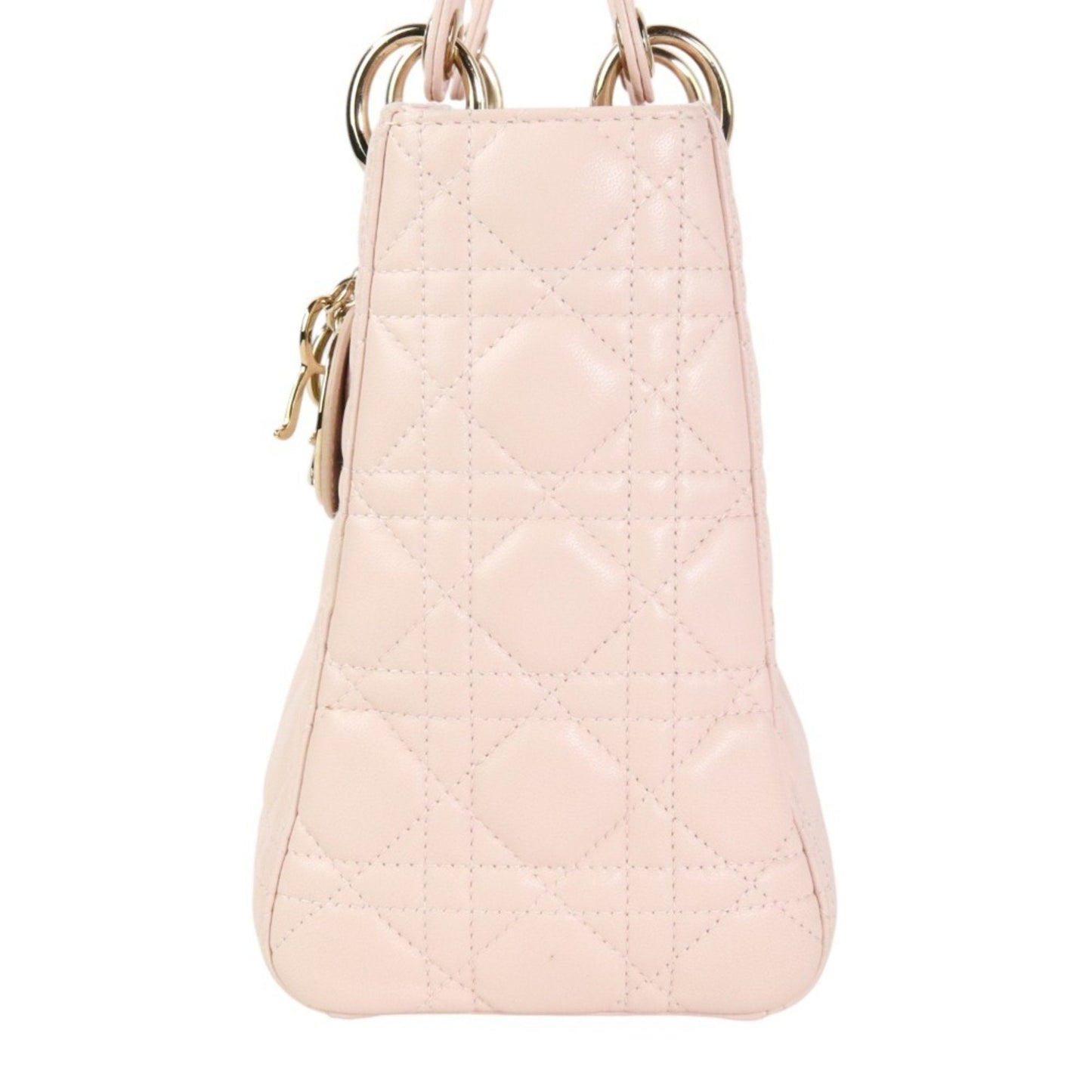 Christian Dior Lady Dior Pink Leather Handbag Shoulder Bag Leather