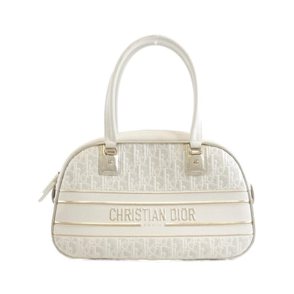 Christian Dior White Leather Boston Bag
