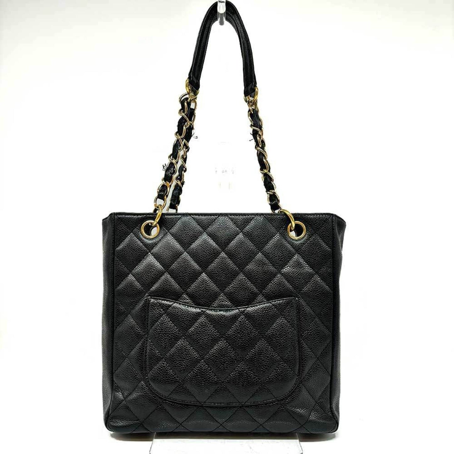 Chanel Bag Caviar Skin Chain Shoulder PST Tote Leather Black