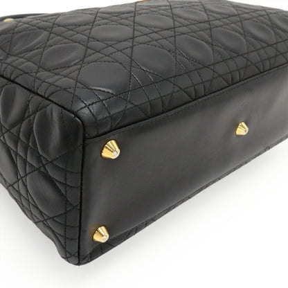 Christian Dior Black Leather Handbag Tote Bag Style 3