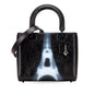 Christian Dior Lady Dior Black White Pvc Leather Handbag Shoulder Bag