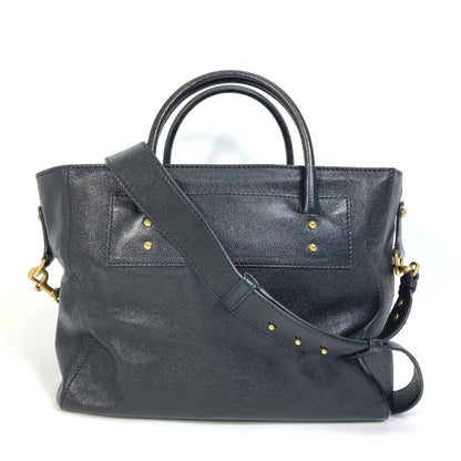 Christian Dior Black Leather Shoulder Bag Tote Bag Leather