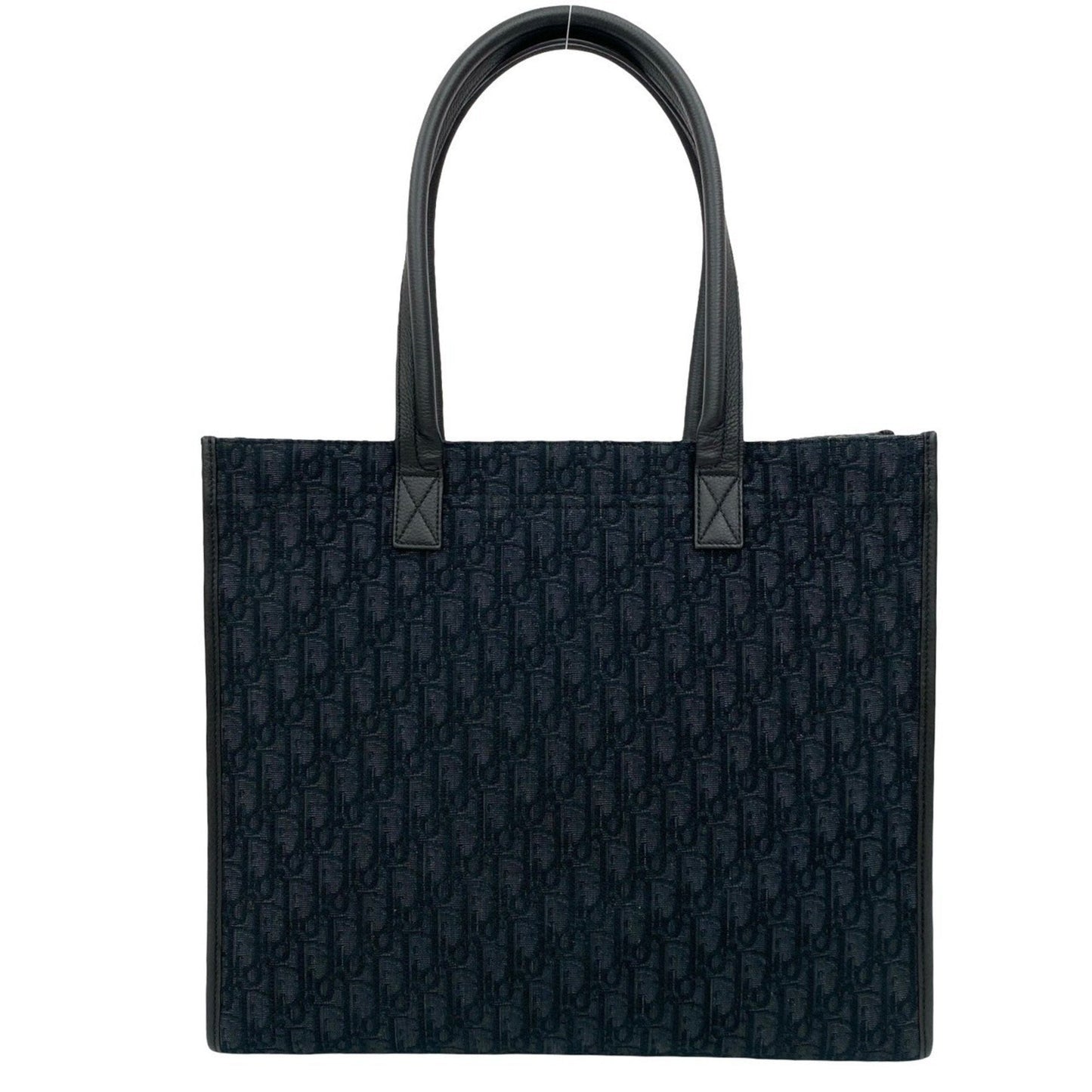Christian Dior Black Canvas Leather Tote Bag Leather