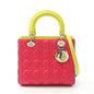 Christian Dior Blue Pink Yellow Leather Handbag