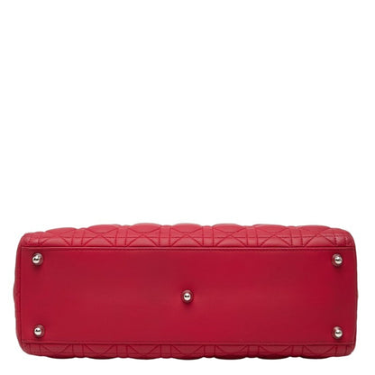 Christian Dior Lady Dior Red Color Leather Handbag Shoulder Bag Style 3