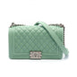 Chanel Boy Chanel Shoulder Bag Caviar Skin Women's Green