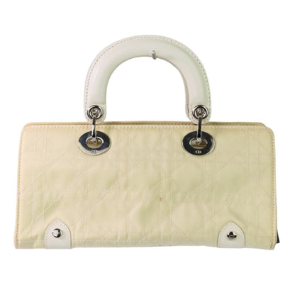 Christian Dior Off-White Nylon Leather Handbag