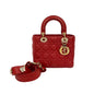 Christian Dior Red Color Leather Handbag Shoulder Bag Style 2
