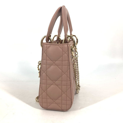 Christian Dior Pink Beige Leather Handbag Shoulder Bag Leather