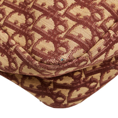 Christian Dior Trotter Red Brown Canvas Handbag Shoulder Bag