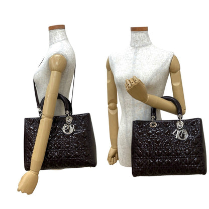 Christian Dior Brown Patent Leather Handbag Shoulder Bag