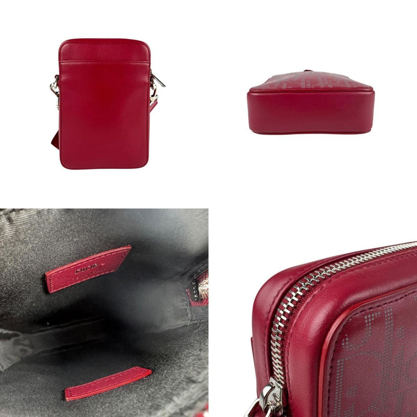 Christian Dior Red Color Leather Shoulder Bag Style 5