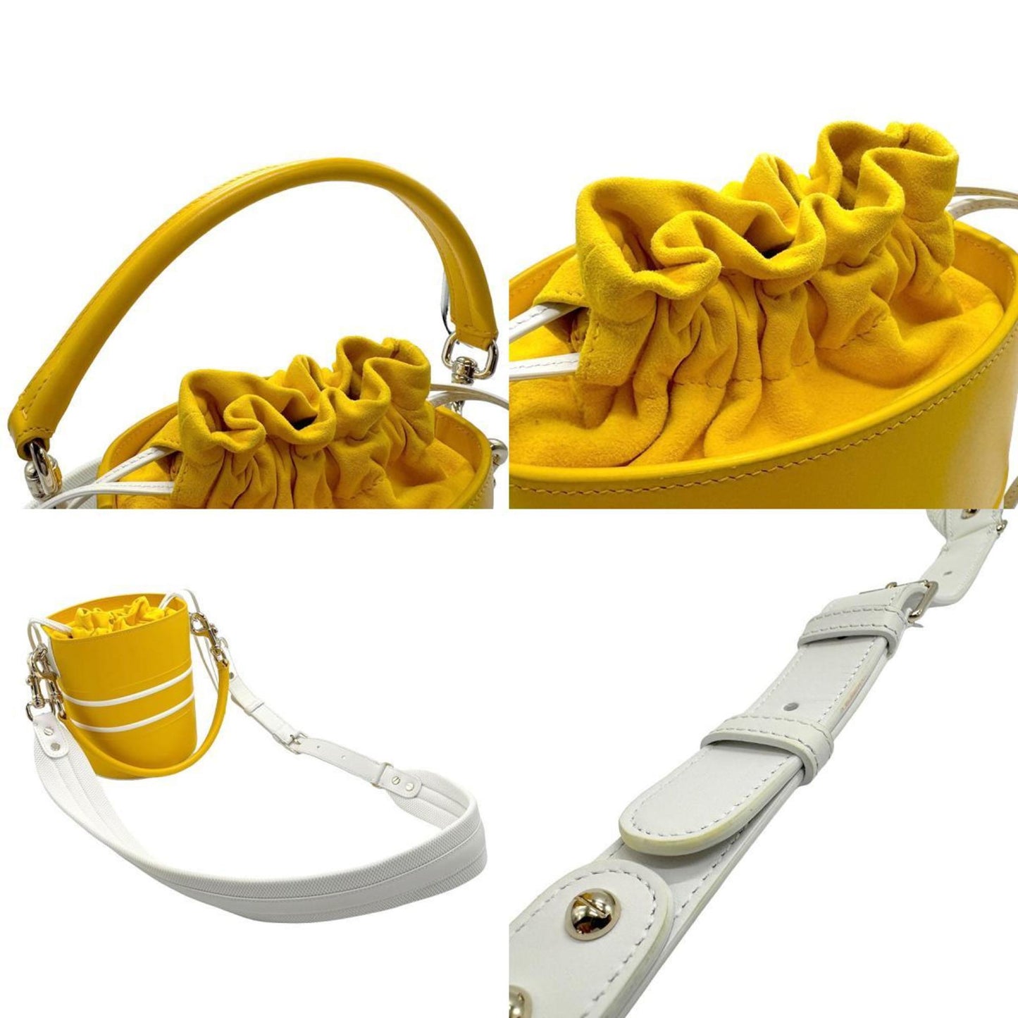 Christian Dior Yellow Leather Handbag Shoulder Bag Leather