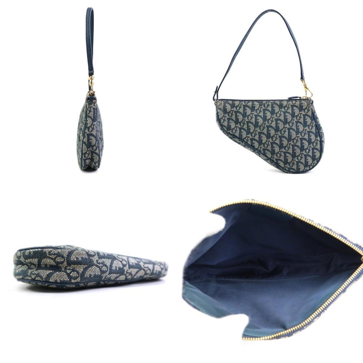 Christian Dior Navy Trotter Shoulder Bag