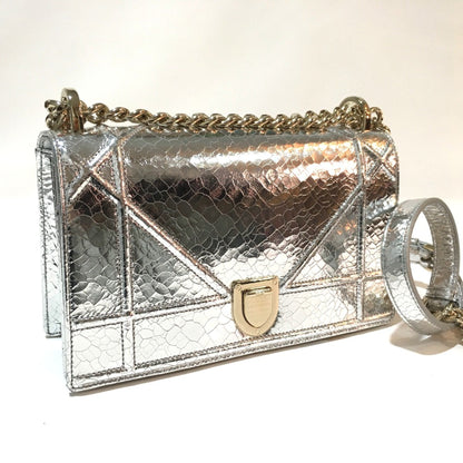 Christian Dior Silver Leather Shoulder Bag Leather