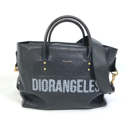 Christian Dior Black Leather Tote Bag Style 6