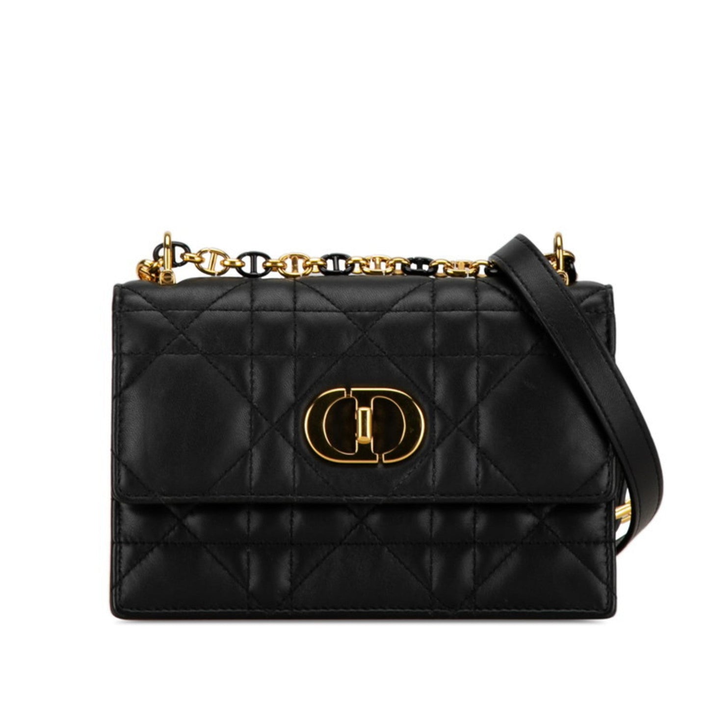 Christian Dior Black Leather Shoulder Bag Style 48