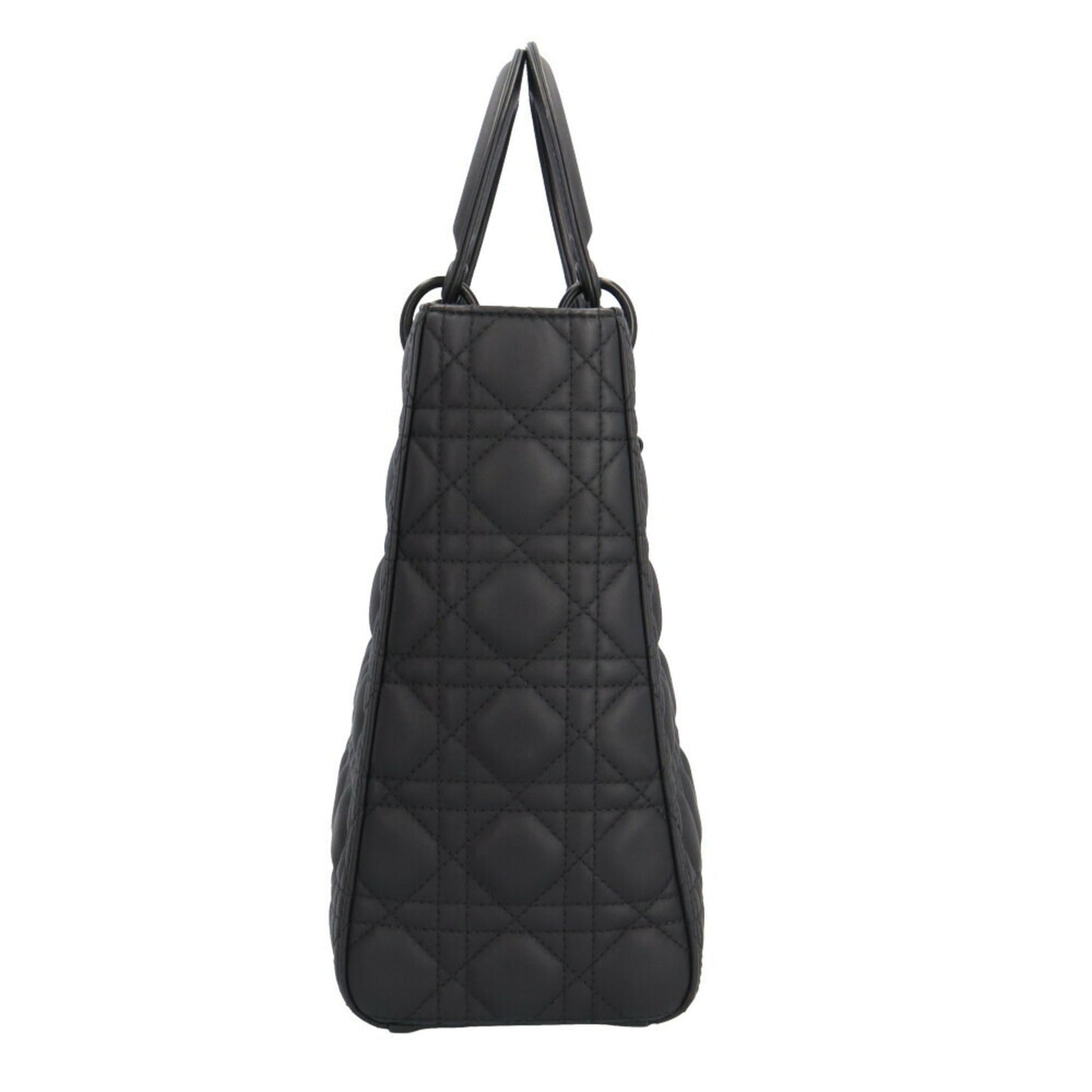 Christian Dior Lady Dior Black Leather Shoulder Bag Leather