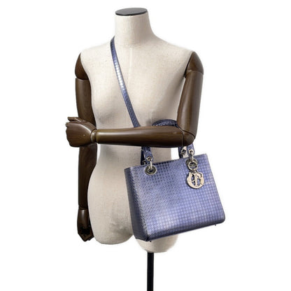 Christian Dior Metallic Purple Leather Handbag