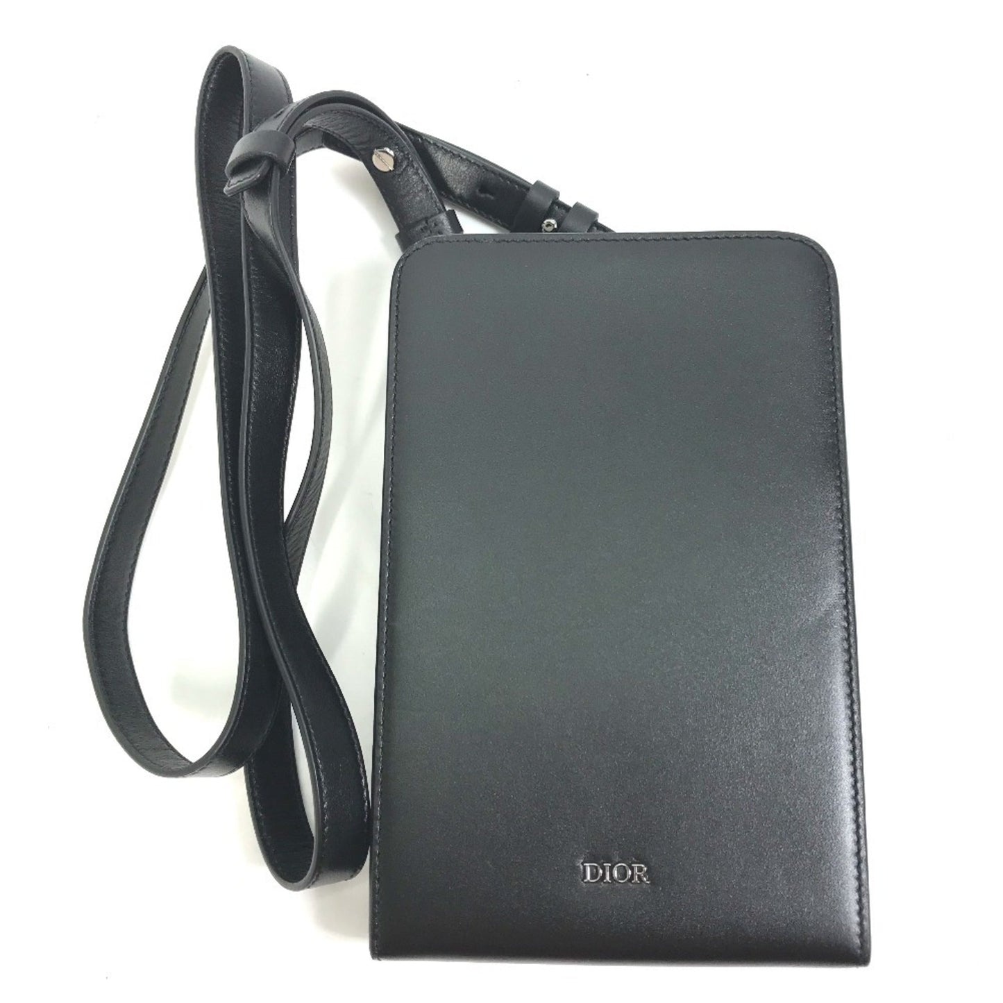 Christian Dior Black Leather Pochette Shoulder Bag Style 3