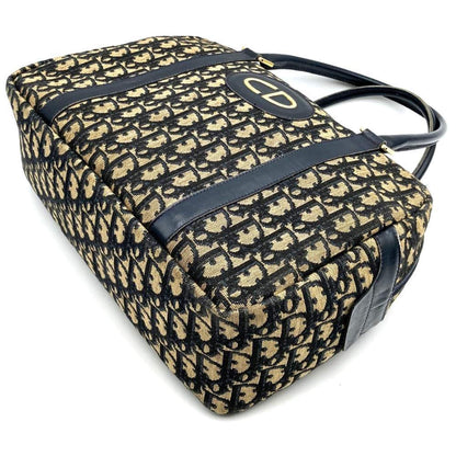 Christian Dior Navy Canvas Boston Bag Handbag
