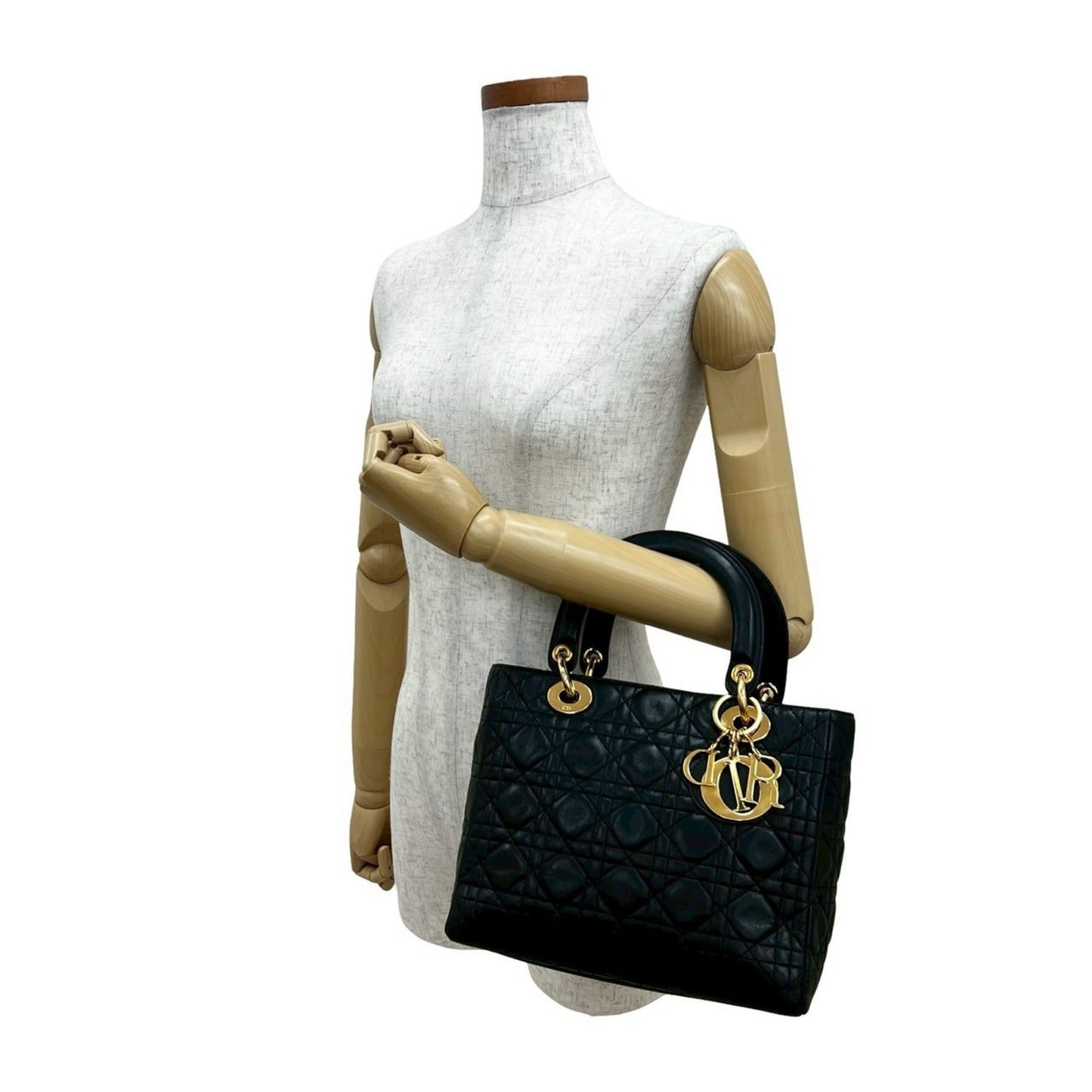 Christian Dior Black Leather Handbag Tote Bag Style 2