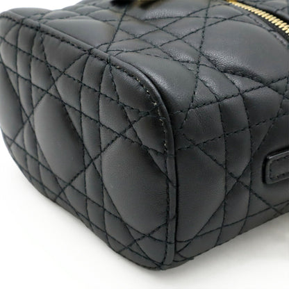 Christian Dior Lady Dior Black Leather Shoulder Bag