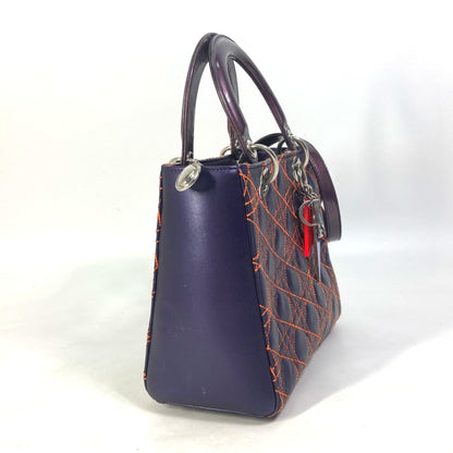 Christian Dior Purple Leather Handbag