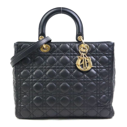 Christian Dior Black Leather Handbag Shoulder Bag Style 2