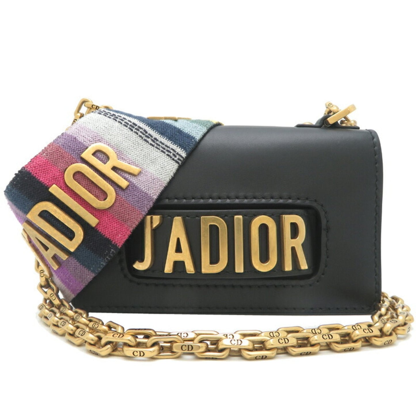 Christian Dior Black Leather Shoulder Bag Style 15